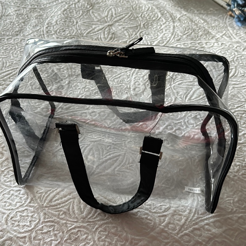 Clear plastic tote